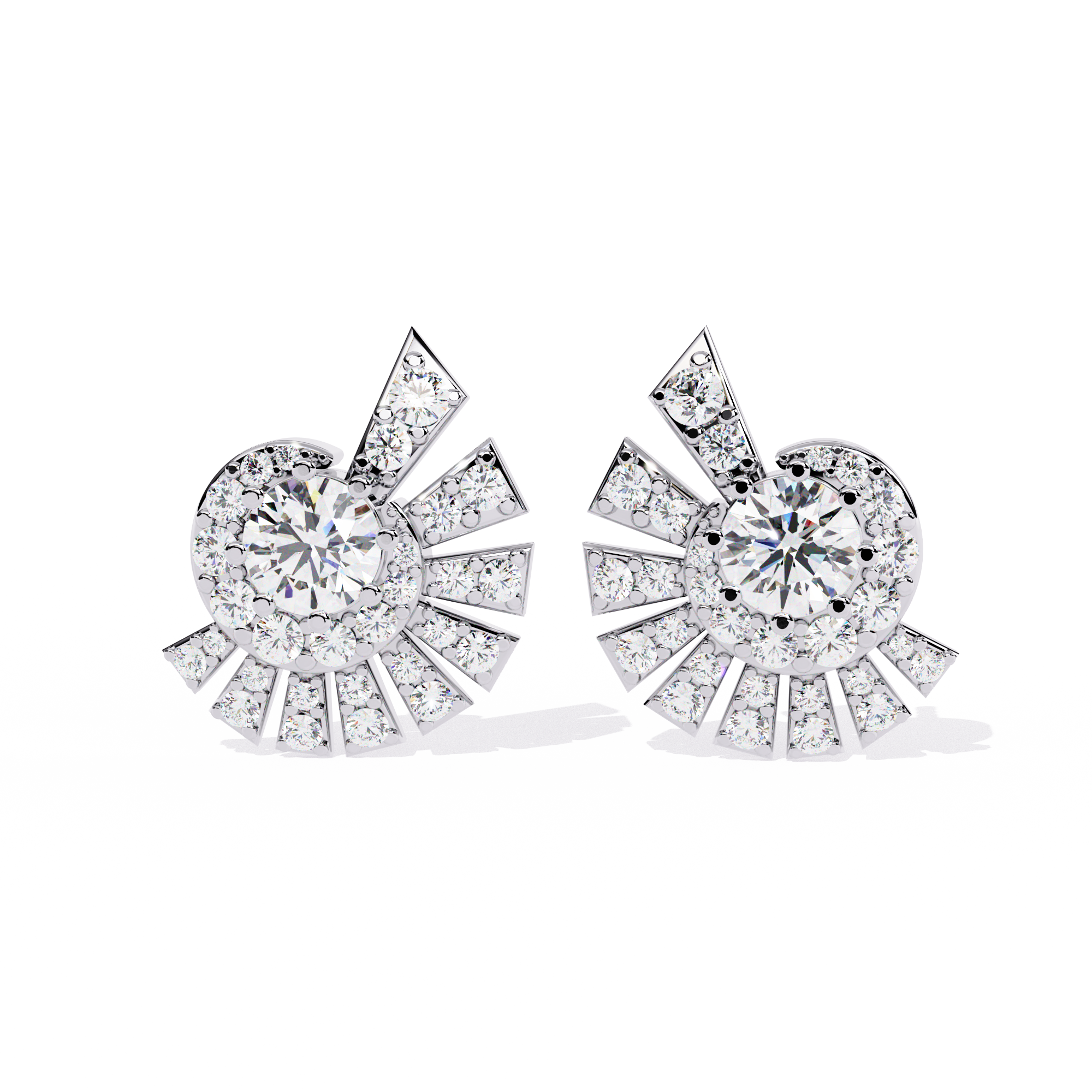 Buy Celestial Burst Natural Diamond Earrings |Solitairekart